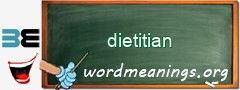 WordMeaning blackboard for dietitian